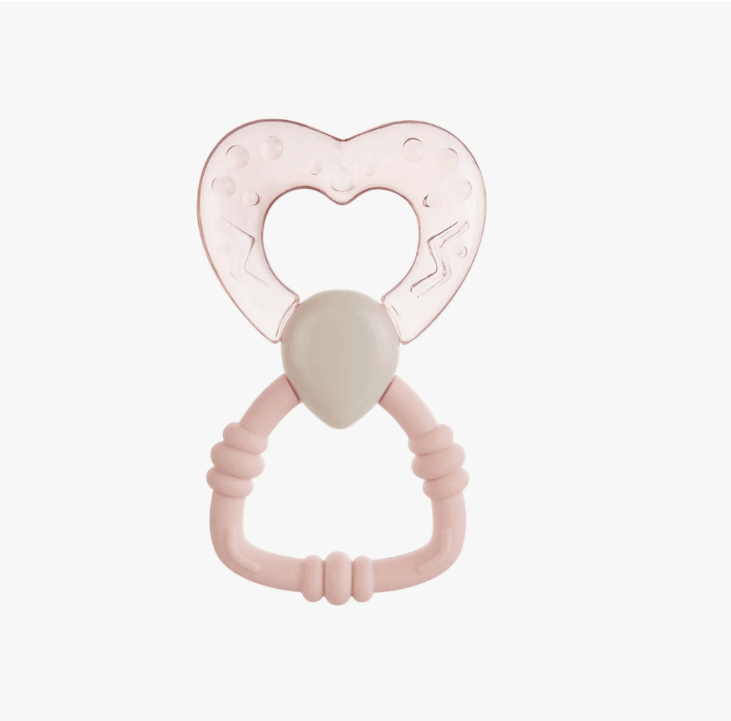 Hochet de dentition - Rose Coeur
