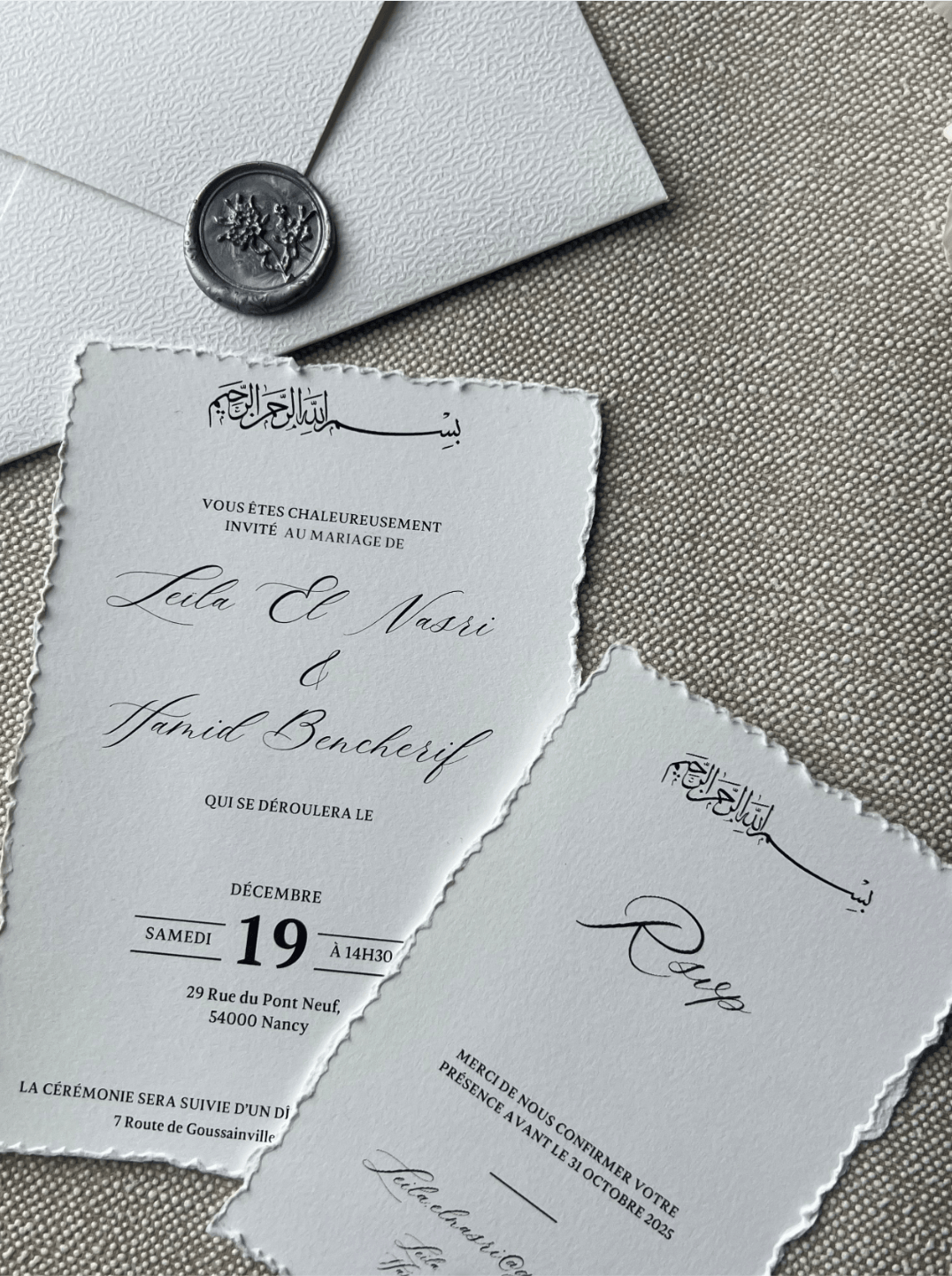 Faire-Part "NILUFER" (Invitation + Henné/Kina/RSVP)