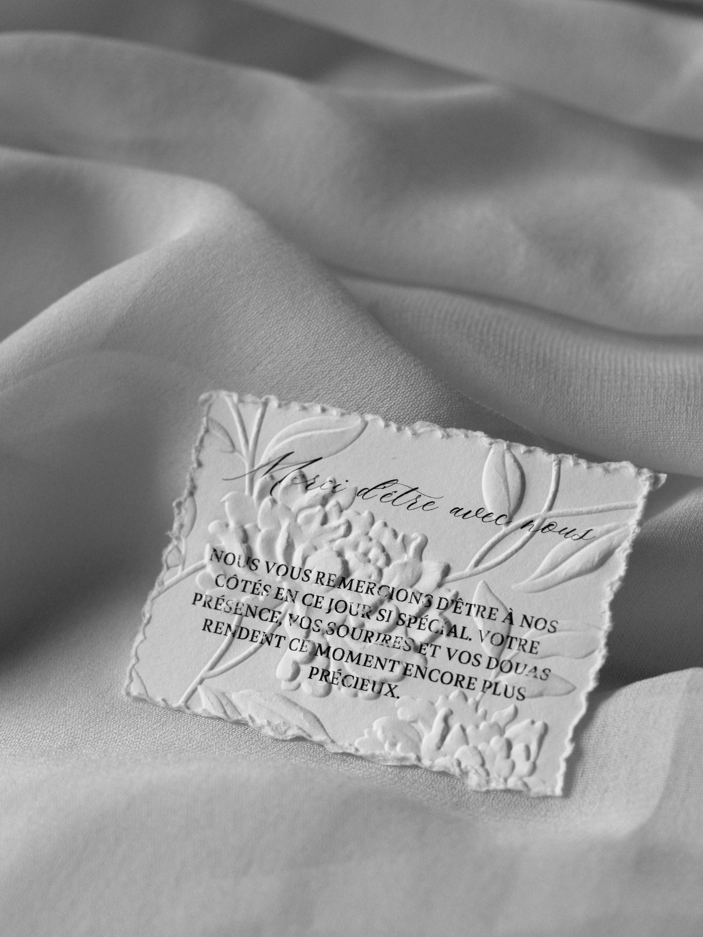 Cartes de remerciement - Embossage "Pivoine"