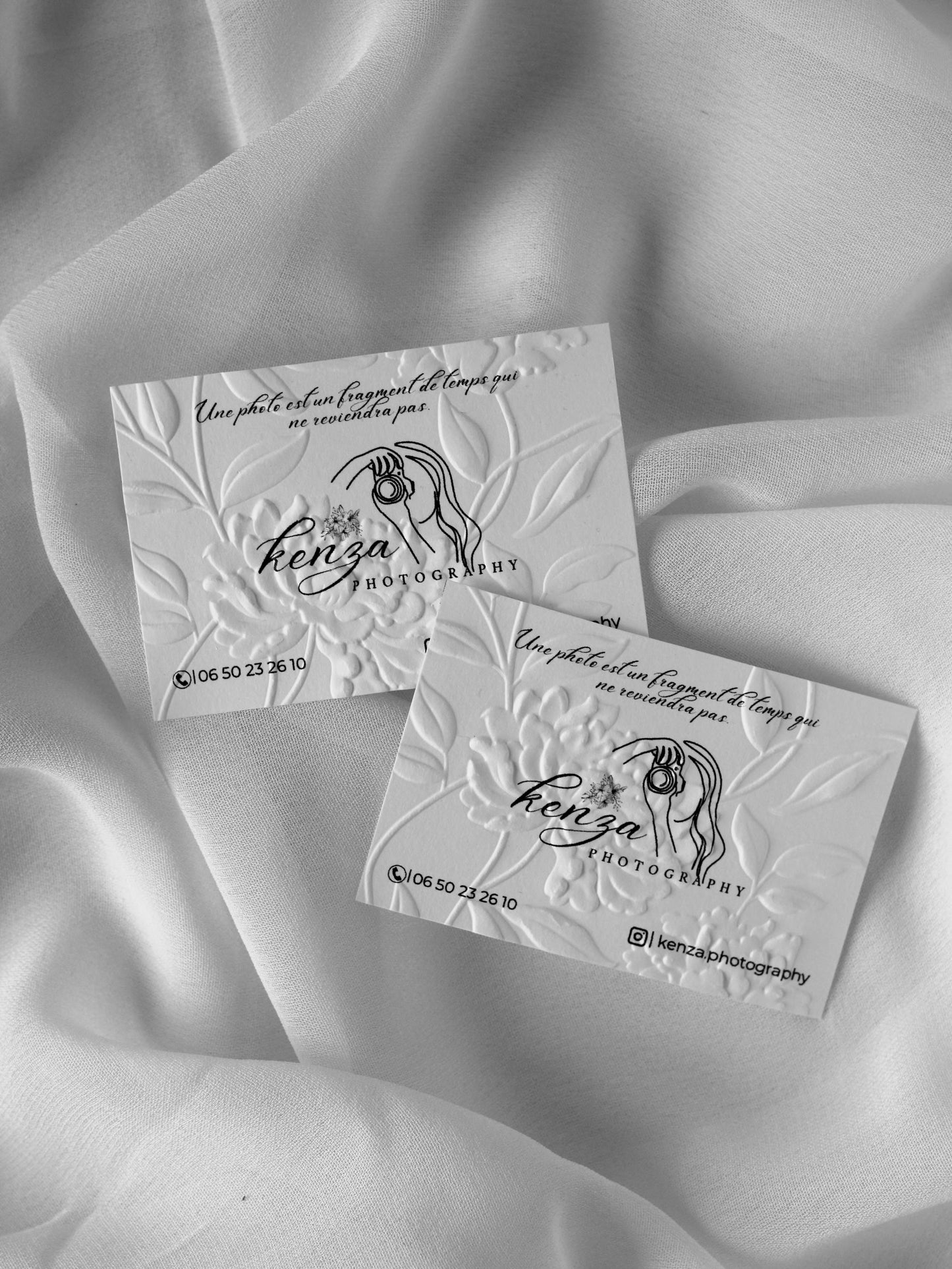 Cartes de remerciement - Embossage "Pivoine"