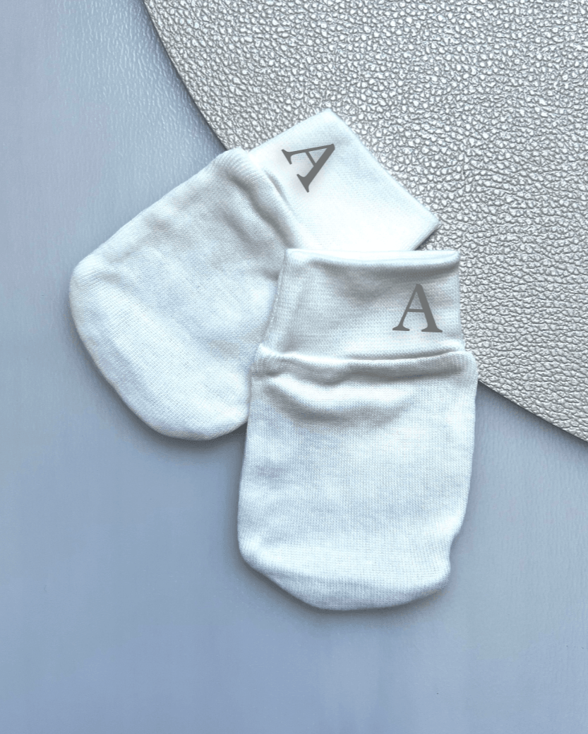 Moufles bébé - Brodée initiales