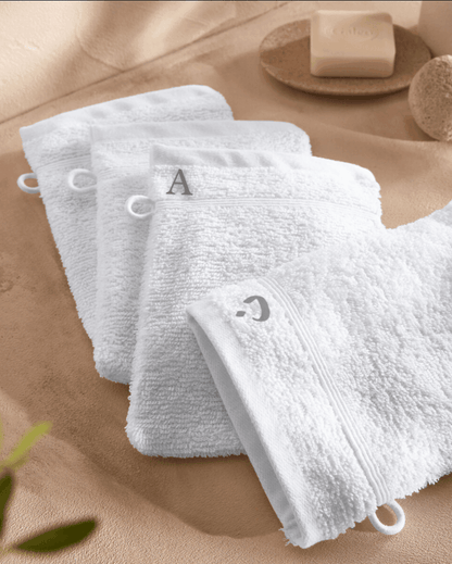 Gant de toilette - Brodée main initiales