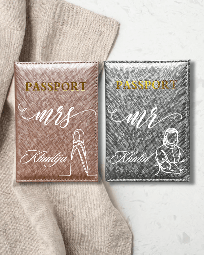 Set de 2 Protège Passeports - Modèle Mrs/Mr