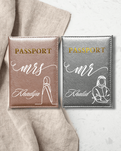 Set de 2 Protège Passeports - Modèle Mrs/Mr