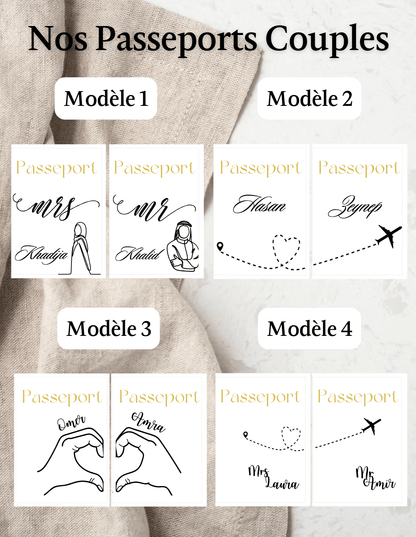 Set de 2 Protège Passeports - Modèle Mrs/Mr
