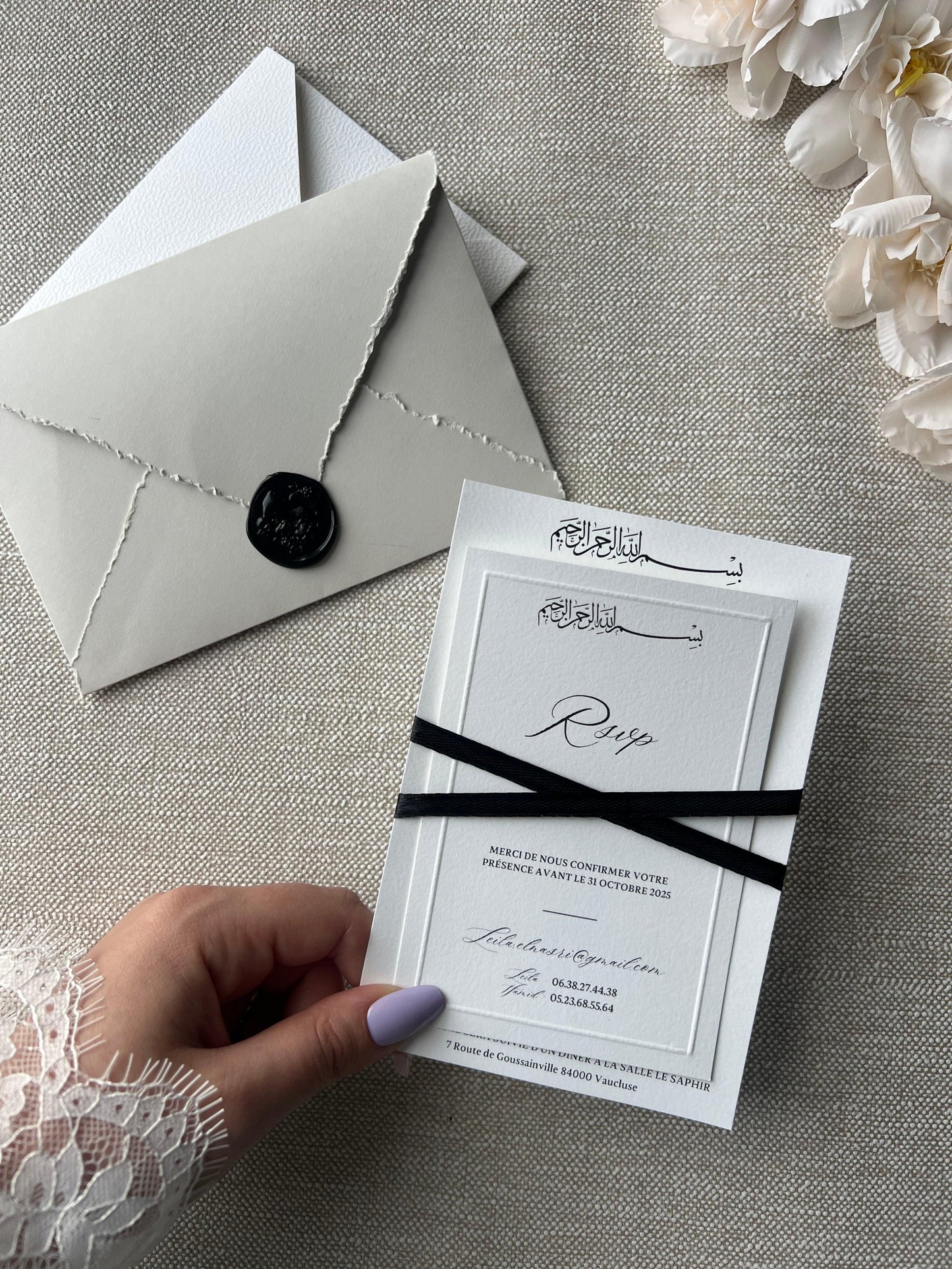 Faire-Part "SIGNATURE" (Invitation + Henné/Kina/RSVP)