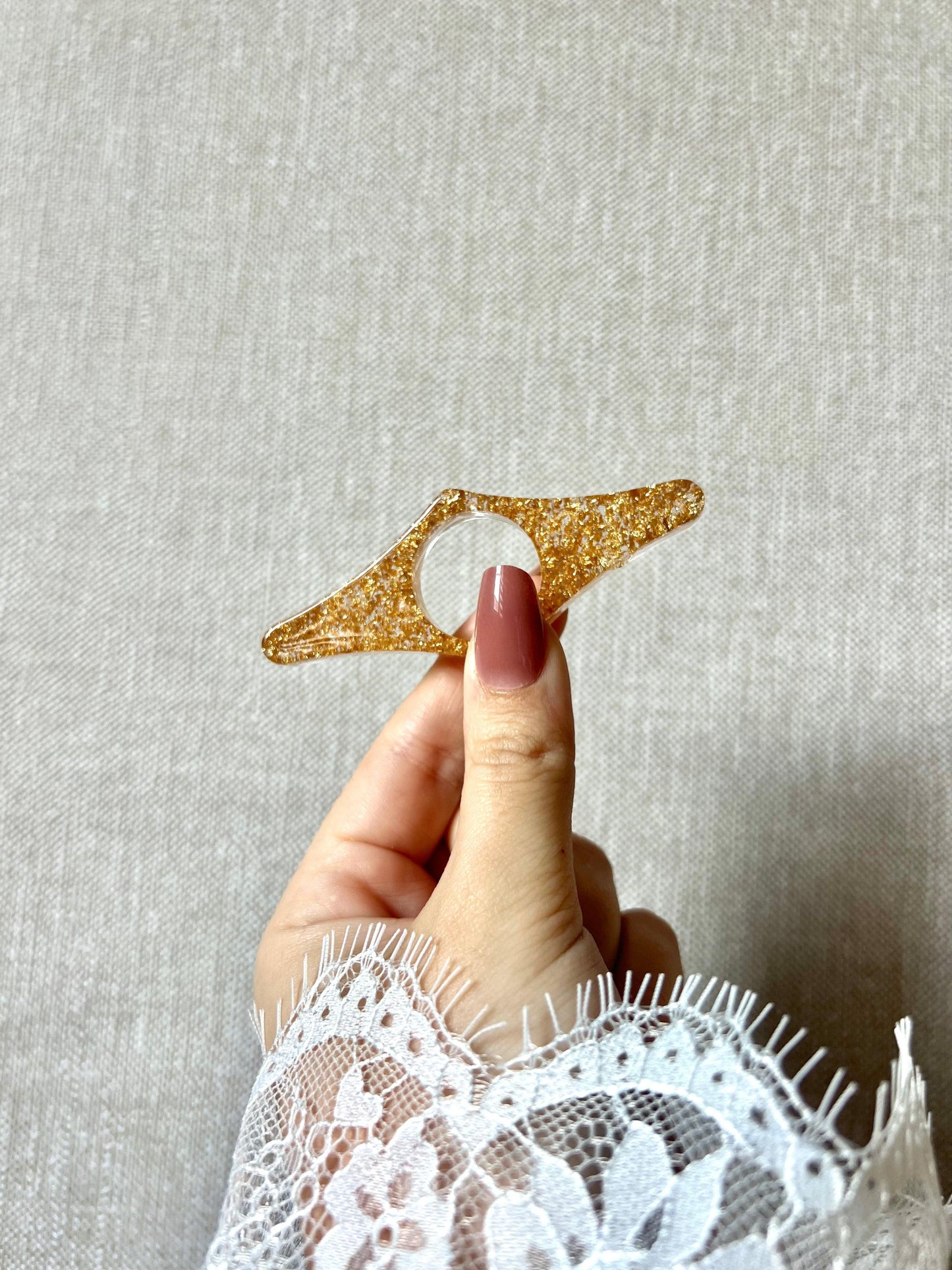 Bague de Lecture - Acrylique & Feuilles D'or