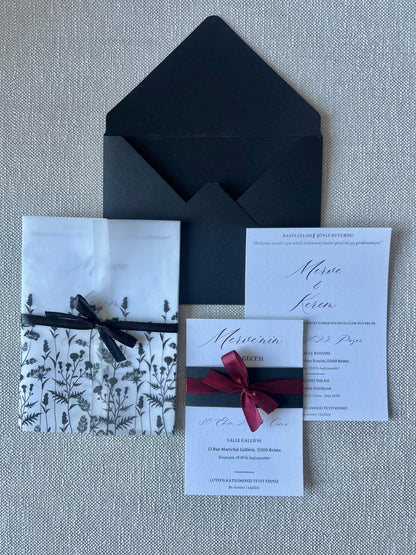 Faire-Part "MERVE" (Invitation mariage + Henné/Kina/RSVP)
