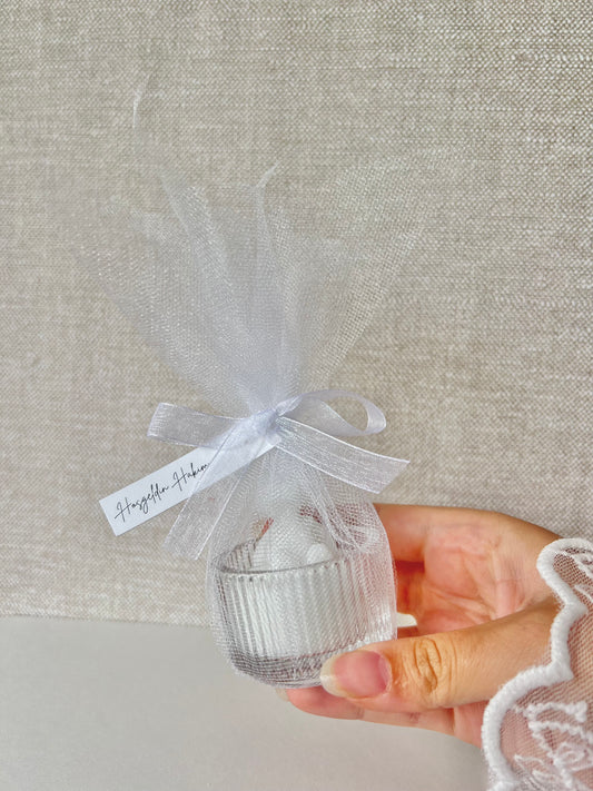 Bougie photophore roses - Cadeaux invités