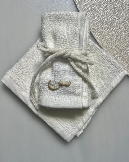 Serviette visage - Brodée main initiales