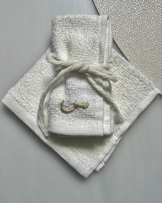 Serviette visage - Brodée main initiales