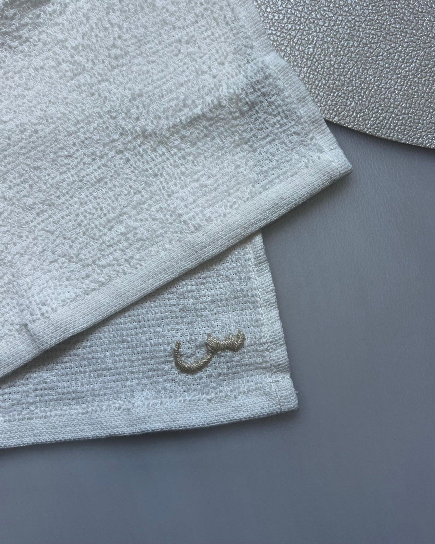 Serviette visage - Brodée main initiales