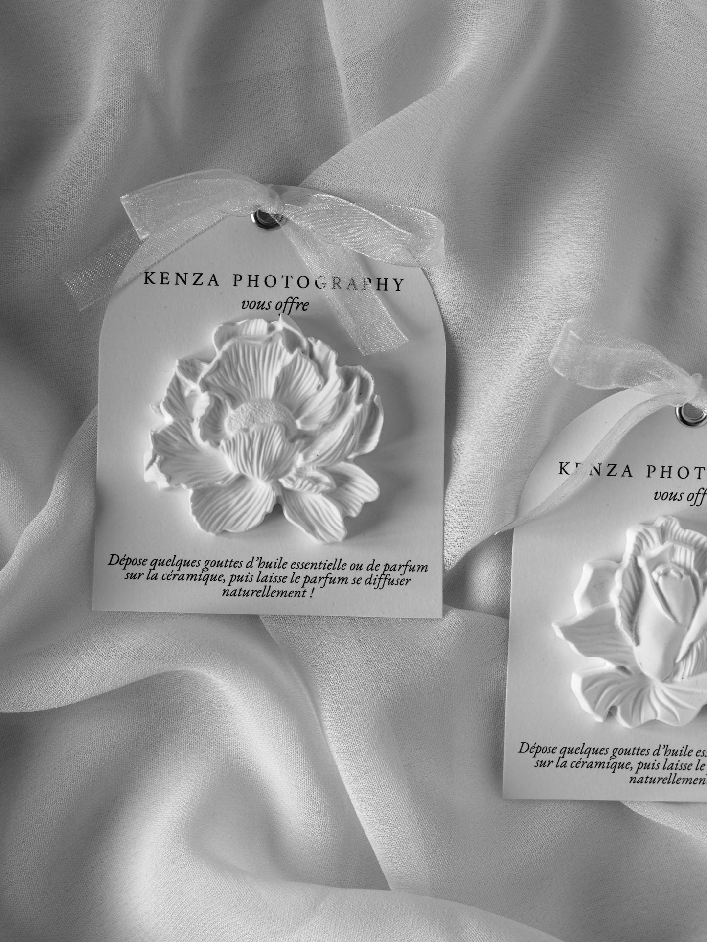 Carte avec Diffuseur en plâtre "Roses" - Cadeaux invités