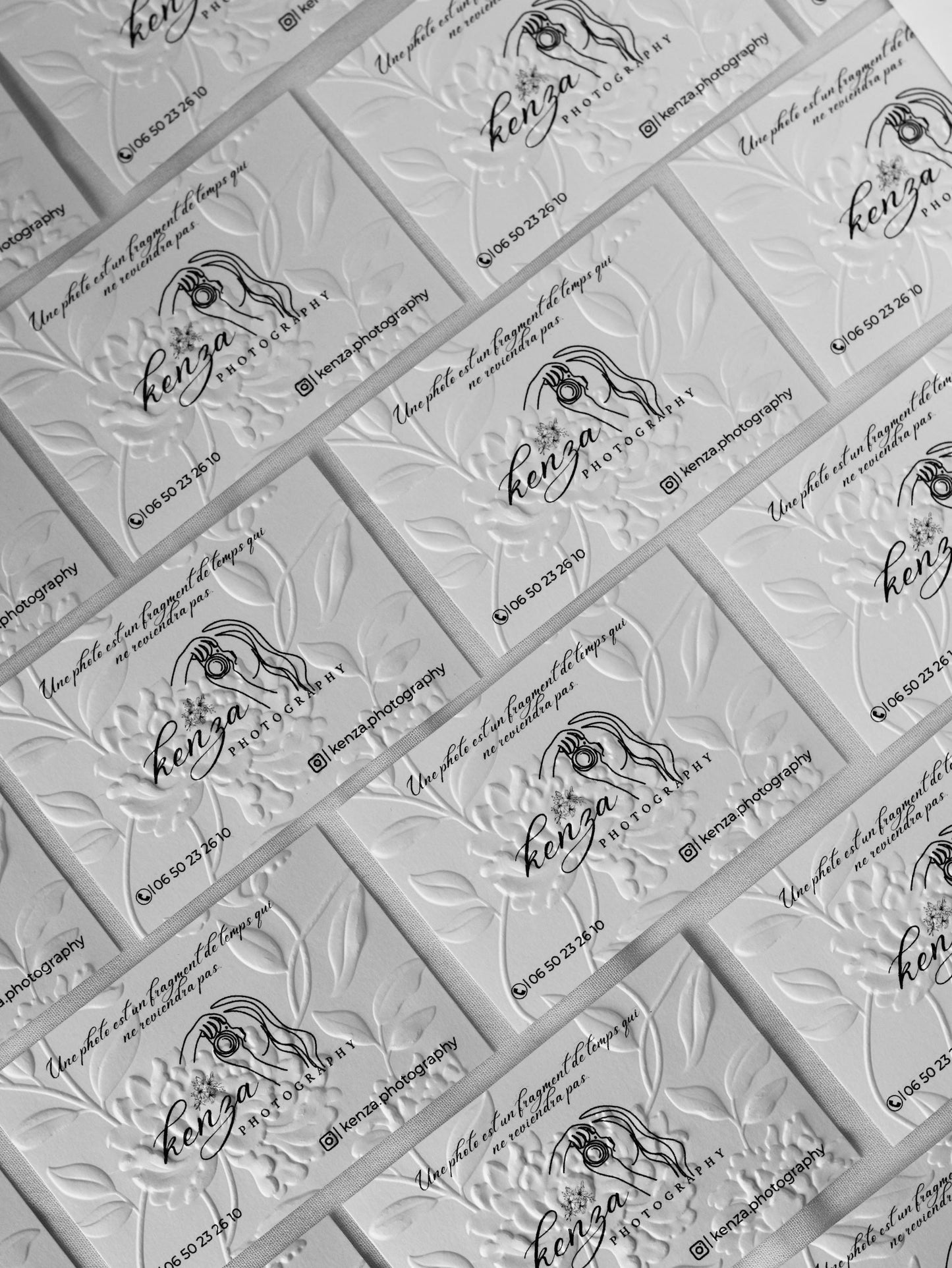 Cartes de remerciement - Embossage "Pivoine"
