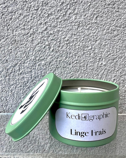 Bougie avec boîte en métal - petit format - Menthe