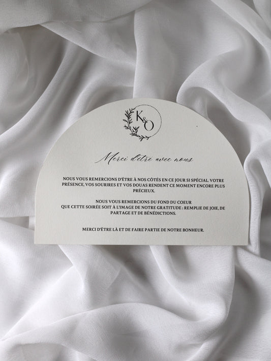 Carte de remerciement - NACRE