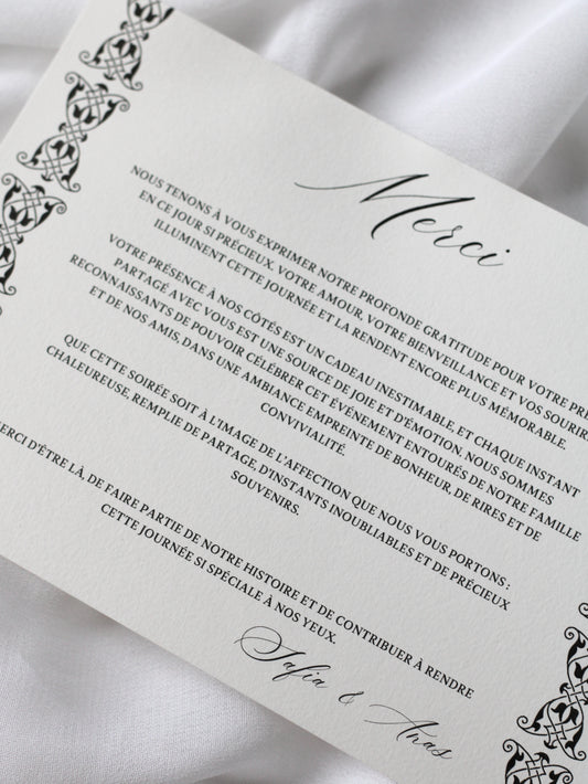 Carte de remerciement - CHARLOTTE