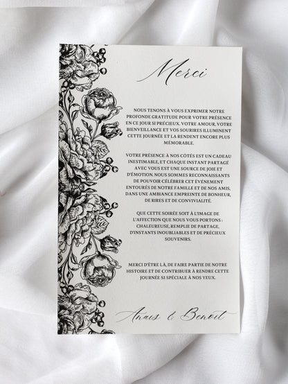 Carte de remerciement - CAMELIA