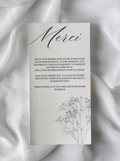 Carte de remerciement - DAPHNE