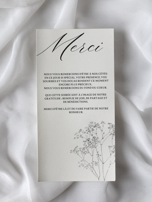 Carte de remerciement - DAPHNE