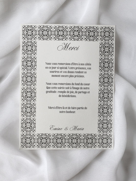 Carte de remerciement - IZNIK