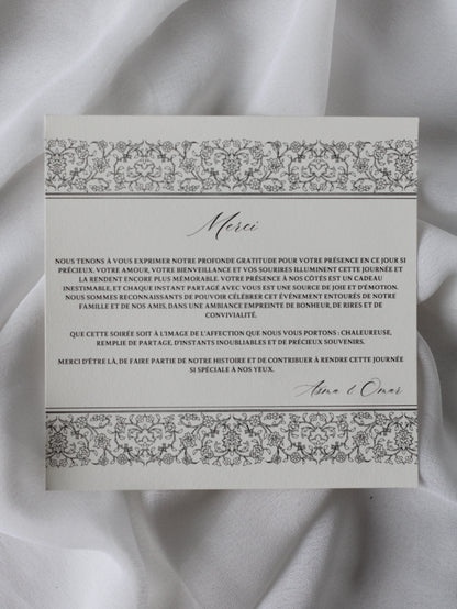 Carte de remerciement - ZENITH