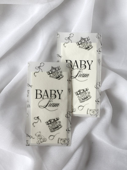 Paquet de mouchoirs en vellum - MELODIE